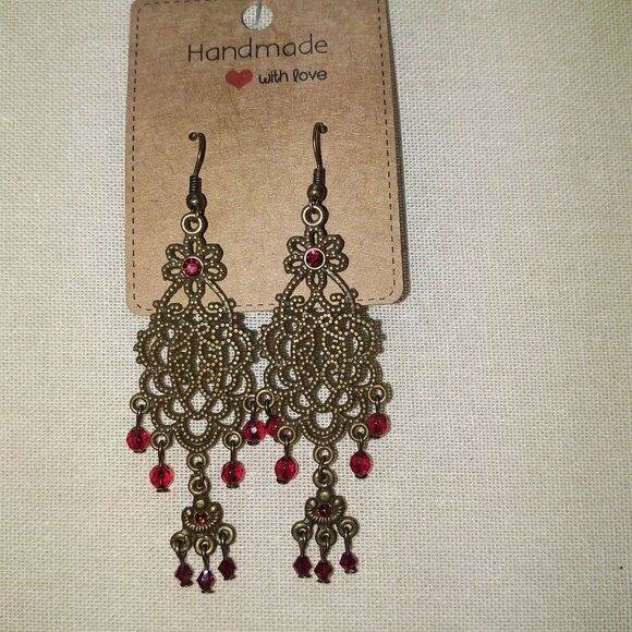 NWT Handmade Boho Earrings Artisan Handcrafted Dangle and drop earrings Goth - Picture 5 of 16